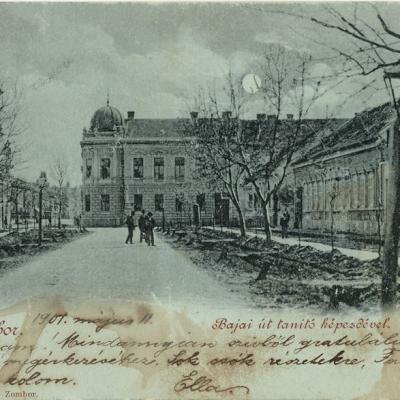 Bajska ulica, pogled ka Preparandiji 1901. godina