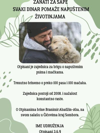 Kupovinom rukotvorina pomažete rad udruženja "Otpisani" i njihovu brigu za preko 200 pasa