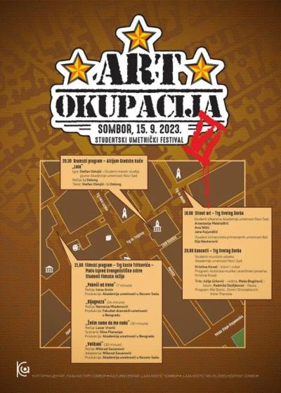 Umetnički festival studenata "Art okupacija" u Somboru 15. septembra